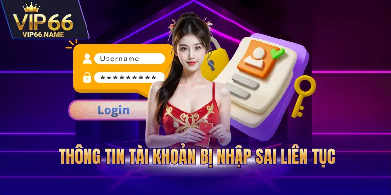 Thông tin tài khoản bị nhập sai liên tục